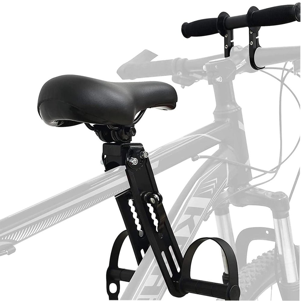 shouldbuy Kids Bike Seat Replacement with Handlebar,Detachable Front Mounted Child Bicycle Seat with Foot Pedals for Children 2~5 Years