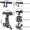 shouldbuy Kids Bike Seat Replacement with Handlebar,Detachable Front Mounted Child Bicycle Seat with Foot Pedals for Children 2~5 Years view 3