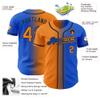 Personalized Baseball Sports Uniform Button Down Custom Thunder Blue Orange Fade Baseball Jerseys Polyester Design Your Own Hip Hop Baseball Softball Shirts Stitched Name Number for Kids Boys Girls view 2