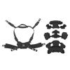 Tactical Helmet Dial Suspension System Chin Strap for ACH, for MICH, for, for FMA, for EXF, Dial Liner Kit with Soft Comfortable Cushion Pads Fastening Screws Accessory (Black view 1