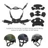 Tactical Helmet Dial Suspension System Chin Strap for ACH, for MICH, for, for FMA, for EXF, Dial Liner Kit with Soft Comfortable Cushion Pads Fastening Screws Accessory (Black view 4