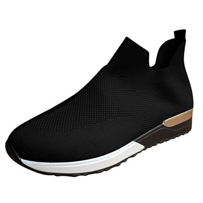 Ladmiple White Sneakers For Women Fashion 2023 Womens Slip on Walking Shoes Comfort Lightweight Breathable Sock Shoe Non-Slip Mesh Casual Fashion Tennis Running Sneakers