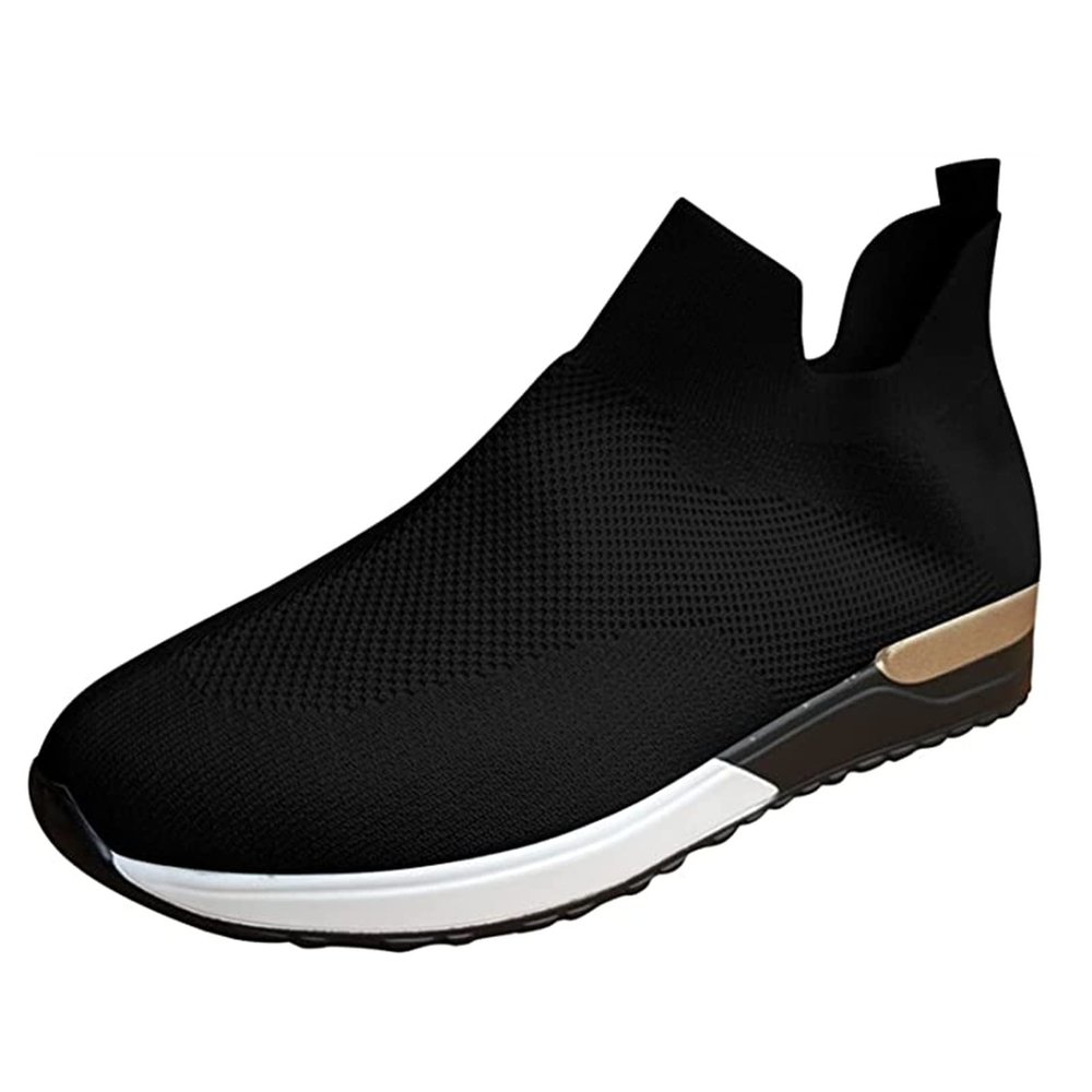 Ladmiple White Sneakers For Women Fashion 2023 Womens Slip on Walking Shoes Comfort Lightweight Breathable Sock Shoe Non-Slip Mesh Casual Fashion Tennis Running Sneakers