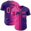 LTOCMKIY Purple Pink Gradient Baseball Jerseys Personalized Stitched Team Name Number Logo Button Down Polyester Customize Baseball T-Shirts Sports Uniform for Adult Youth Kids Boys Girls view 1