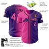 LTOCMKIY Purple Pink Gradient Baseball Jerseys Personalized Stitched Team Name Number Logo Button Down Polyester Customize Baseball T-Shirts Sports Uniform for Adult Youth Kids Boys Girls view 2