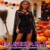EASEDAILY Black Hooded Cape Gothic Cloak Witch Halloween Costume Mesh Long Robe for Women and Girls view 2