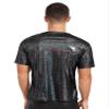 CHICTRY Men Shiny Metallic Short Sleeve T-Shirt Glossy Top for Dance Party Rave Festival Dark Grey X-Large view 2