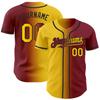 Customize Gradient Baseball Jerseys Button Down Personalized Crimson Yellow Baseball T-shirts Short Sleeve Customize Hip Hip Shirts Sports Uniform Jerseys Stitched Name Number Logo for Unisex Youth view 1