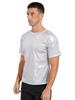 CHICTRY Men Shiny Metallic Short Sleeve T-Shirt Glossy Top for Dance Party Rave Festival White XX-Large view 3
