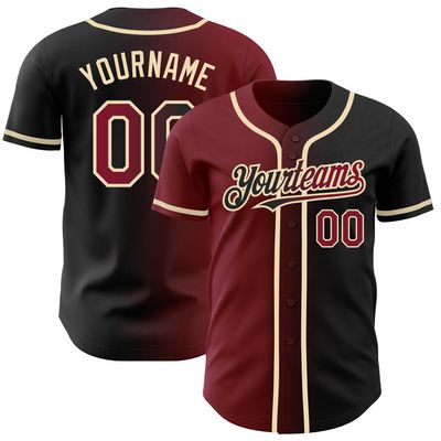 Customize Gradient Baseball Jerseys Button Down Personalized Black Crimson Baseball T-Shirts Short Sleeve Custom Hip Hip Shirts Sports Uniform Jerseys Stitched Name Number Logo for Unisex Youth