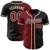 Customize Gradient Baseball Jerseys Button Down Personalized Black Crimson Baseball T-Shirts Short Sleeve Custom Hip Hip Shirts Sports Uniform Jerseys Stitched Name Number Logo for Unisex Youth view 1