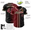 Customize Gradient Baseball Jerseys Button Down Personalized Black Crimson Baseball T-Shirts Short Sleeve Custom Hip Hip Shirts Sports Uniform Jerseys Stitched Name Number Logo for Unisex Youth view 2