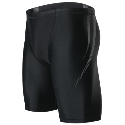 K898 Men's Swim Jammers UPF50+, Swim Training Printed Jammer Swimsuit Endurance Compression for Men (Black Offset-1, L)