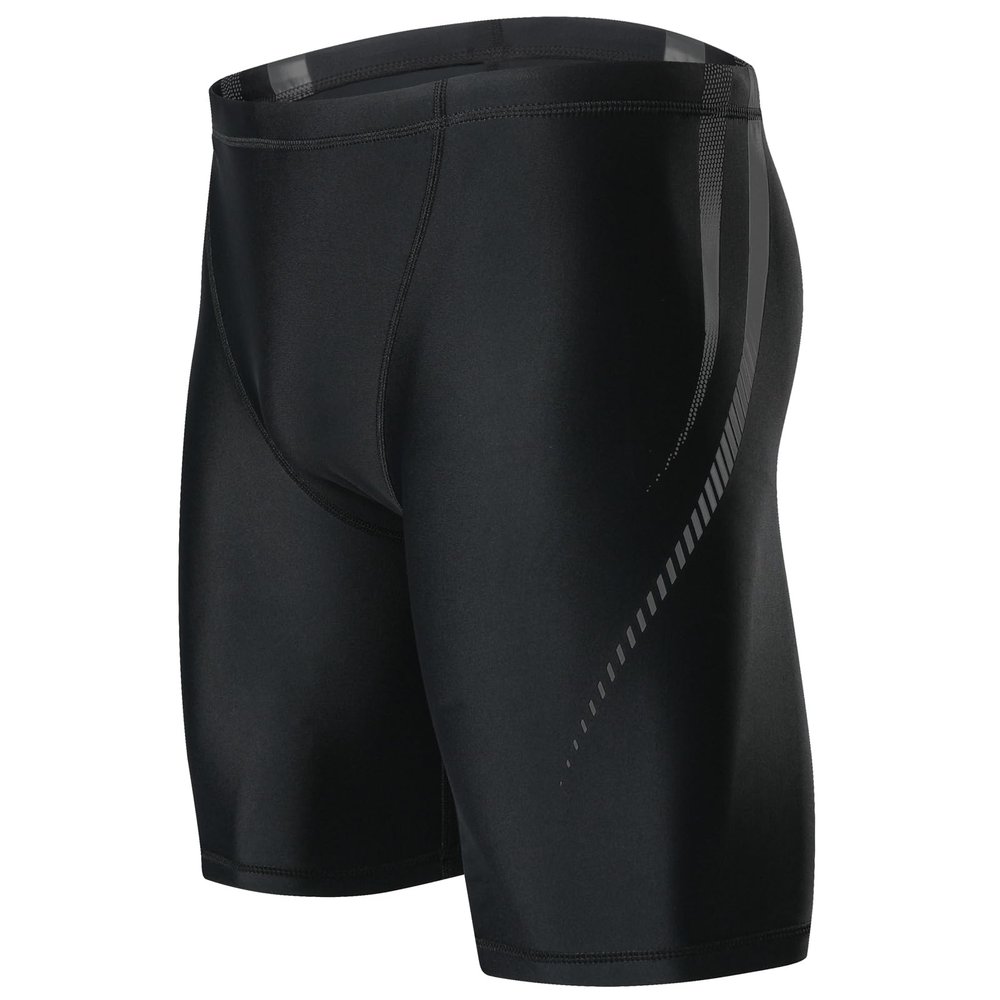 K898 Men's Swim Jammers UPF50+, Swim Training Printed Jammer Swimsuit Endurance Compression for Men (Black Offset-1, L)
