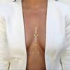 Rhinestone Chest Chain Body Chain Crystal Bikini Bra Chain Summer Beach Nightclub for Women (Gold) view 3