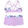 Moggemol Kids Girls 2 Piece Gymnastics/Dance/Sports Outfits Crop Tank Tops and Shorts Tankinis Athletic Swimsuit D#Lavender10 10-12 view 4