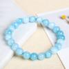 HZLXF1 6mm 8mm 10mm 12mm Natural Stone Blue Bead Bracelets for Both Men and Women (Size : 8mm, Color : Blue Aquamarine) view 3