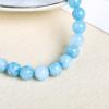 HZLXF1 6mm 8mm 10mm 12mm Natural Stone Blue Bead Bracelets for Both Men and Women (Size : 8mm, Color : Blue Aquamarine) view 4