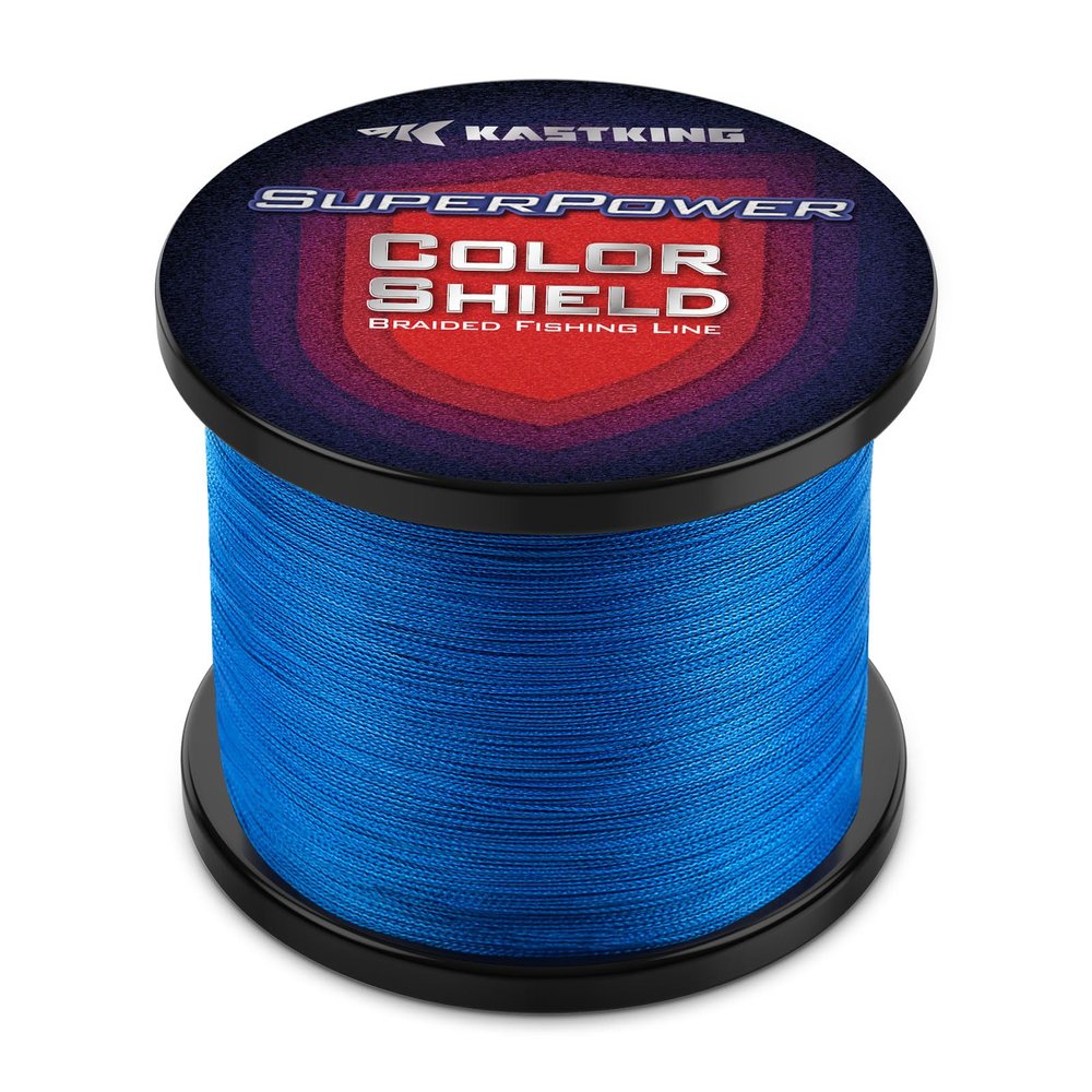 KastKing Superpower ColorShield Braided Fishing Line, Blue, 10LB, 150Yards, X4