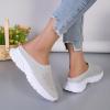 Hbeylia Women's Fashion Slip-On Loafers Walking Shoes Platform Mesh Breathable Air Cushion Trendy Chunky Bottom Low Top Backless Canvas Shoes Flats Flying Play Sneakers view 4