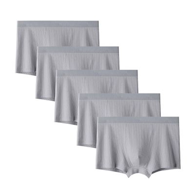 Maiyifu-GJ Men's Cotton U Convex Pouch Trunksbreathable Solid Colour Boxer Briefsoft Stretch Underpant (Gray 10 5PC,X-Large)
