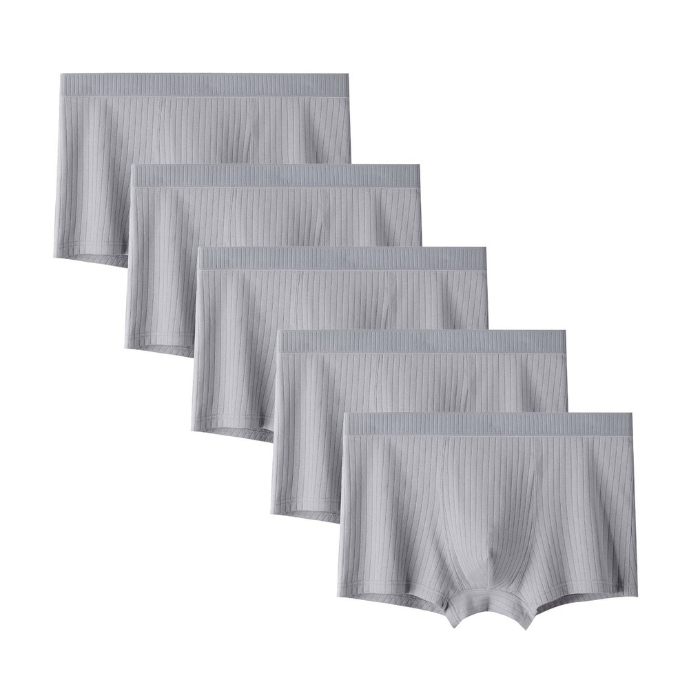 Maiyifu-GJ Men's Cotton U Convex Pouch Trunksbreathable Solid Colour Boxer Briefsoft Stretch Underpant (Gray 10 5PC,X-Large)
