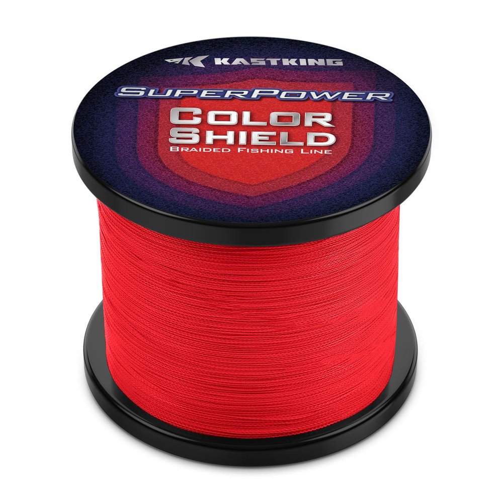 KastKing Superpower ColorShield Braided Fishing Line, Red, 10LB, 300Yards, X4