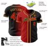 Customize Gradient Baseball Jerseys Button Down Personalized Black Red Baseball T-shirts Short Sleeve Customize Hip Hip Shirts Sports Uniform Jerseys Stitched Name Number Logo for Unisex Youth view 2