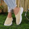 Hbeylia Women's Fashion Slip-On Loafers Walking Shoes Platform Mesh Breathable Air Cushion Trendy Chunky Bottom Low Top Backless Canvas Shoes Flats Flying Play Sneakers view 2
