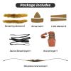 58 Inch Black Hunter Longbow 20-40lbs Horse Bow Right Hand One Piece Longbow with Stringer Tool Handmade Traditional Wooden Bow for Hunting Shooting (25LBS) view 2