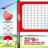PLAYAPUT Outdoor Professional Volleyball Net System, Aluminum Poles with Scoring System and Anti-Sag Winch, Easy Adjust Heights Portable Volleyball Net for Backyard,Beach, Grass view 2