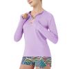 SG Edge Women's Standard Outdoor Quick Dry Sun Protection 1/4 Zip Long Sleeve Shirt, Purple view 1