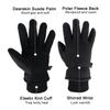 OZERO Winter Thermal Gloves -30F Coldproof Water Resistant Deerskin Suede Leather Insulated Polar Fleece Warm in Cold Weather for Men and Women Black X-Small view 2