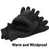 OZERO Winter Thermal Gloves -30F Coldproof Water Resistant Deerskin Suede Leather Insulated Polar Fleece Warm in Cold Weather for Men and Women Black X-Small view 3