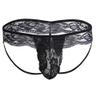 SINMIUANIME Men's lace Anime Panties Three Point Underwear Sheer Mesh Bikini Briefs T-back G-string Panty Sexy (YS2Black, M) view 1