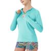 SG Edge Women's Outdoor Quick Dry UPF 50+ 1/4 Zip Long Sleeve Shirt Green L view 1