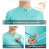 SG Edge Women's Outdoor Quick Dry UPF 50+ 1/4 Zip Long Sleeve Shirt Green L view 4