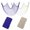 Decorative Fishing Net Beige & Dark Blue 80x40 Inch,YuanDe 2 Pack Picture Fish Net,Wall Photo Hanging Fishnet for Nautical Mermaid Pirate Ocean Theme Hawaii Beach Under The Sea Party Decoration view 1