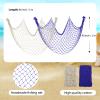 Decorative Fishing Net Beige & Dark Blue 80x40 Inch,YuanDe 2 Pack Picture Fish Net,Wall Photo Hanging Fishnet for Nautical Mermaid Pirate Ocean Theme Hawaii Beach Under The Sea Party Decoration view 2