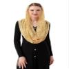 PAMOR Infinity Chapel Veil Floral Latin Mass Head Covering Lace Scarf Mantilla Veils for Church (Gold) view 1