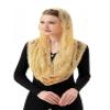 PAMOR Infinity Chapel Veil Floral Latin Mass Head Covering Lace Scarf Mantilla Veils for Church (Gold) view 2