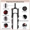 BUCKLOS 27.5" QR 9*100mm MTB Air Suspension Fork , Rebound Adjust 1 1/8 Straight Tube Manual Lockout XC AM & Disc Brake 32H, High Strength Aluminum Alloy Rim Black Bike Wheel, fit 7-11 Speed Cassette view 2