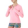 SG Edge Women's Outdoor Quick Dry UPF 50+ 1/4 Zip Long Sleeve Shirt Pink XXL view 1