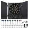 PATIKIL Electronic Dart Board Cabinet Set, LED Digital Electric Dartboard with Wooden Cabinet Door, Soft Tip Darts Board with 12 Darts, 88 Tips, 27 Games, 243 Variations, Up to 16 Players view 1