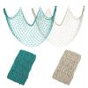 Decorative Fishing Net 80x40 Inch,YuanDe 2 Pack Beige & Aqua Picture Fish Net, Wall Photo Hanging Fishnet for Nautical Mermaid Pirate Ocean Theme Hawaii Beach Under The Sea Party Decoration view 1