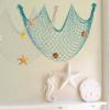 Decorative Fishing Net 80x40 Inch,YuanDe 2 Pack Beige & Aqua Picture Fish Net, Wall Photo Hanging Fishnet for Nautical Mermaid Pirate Ocean Theme Hawaii Beach Under The Sea Party Decoration view 3