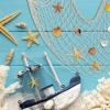 Decorative Fishing Net 80x40 Inch,YuanDe 2 Pack Beige & Aqua Picture Fish Net, Wall Photo Hanging Fishnet for Nautical Mermaid Pirate Ocean Theme Hawaii Beach Under The Sea Party Decoration view 4