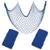 Decorative Fishing Net 80x40 Inch,YuanDe 2 Pack Peacock Blue Picture Fish Net, Wall Photo Hanging Fishnet for Nautical Mermaid Pirate Ocean Themed Hawaii Beach Under The Sea Party Decorations view 1