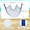 Decorative Fishing Net 80x40 Inch,YuanDe 2 Pack Peacock Blue Picture Fish Net, Wall Photo Hanging Fishnet for Nautical Mermaid Pirate Ocean Themed Hawaii Beach Under The Sea Party Decorations view 2
