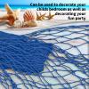 Decorative Fishing Net 80x40 Inch,YuanDe 2 Pack Peacock Blue Picture Fish Net, Wall Photo Hanging Fishnet for Nautical Mermaid Pirate Ocean Themed Hawaii Beach Under The Sea Party Decorations view 4